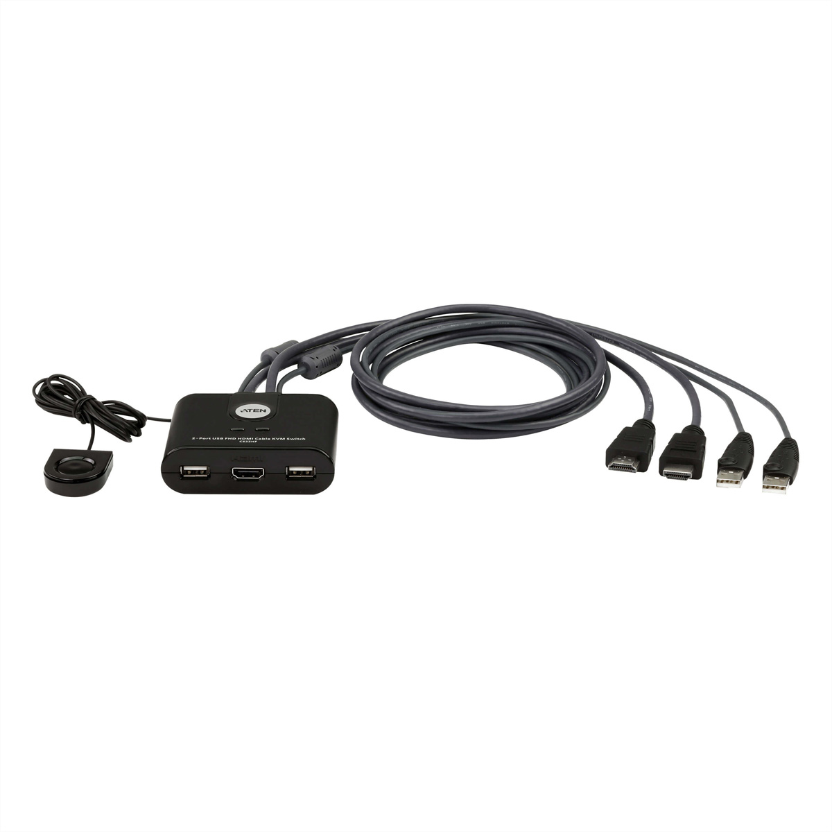 HDMI ATEN FHD 2-Port KVM-Switch, Switch CS22HF USB Kabel HDMI