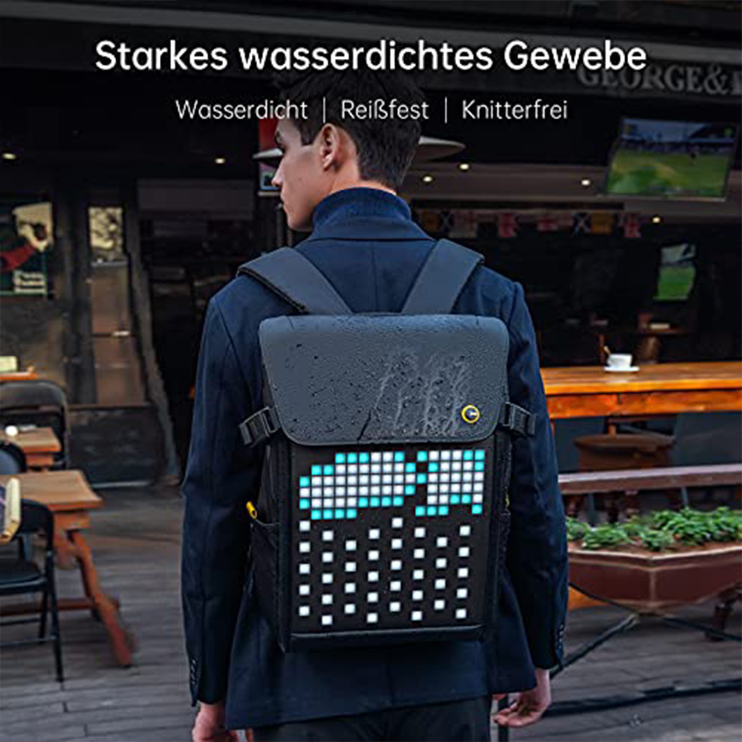 DIVOOM Pixel Backpack Schwarz M