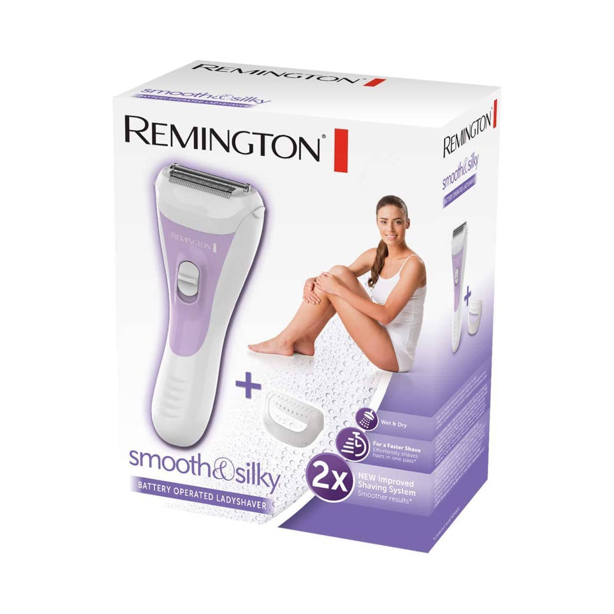 REMINGTON smooth&silky Lila Damenrasierer, Weiß/ WSF5060