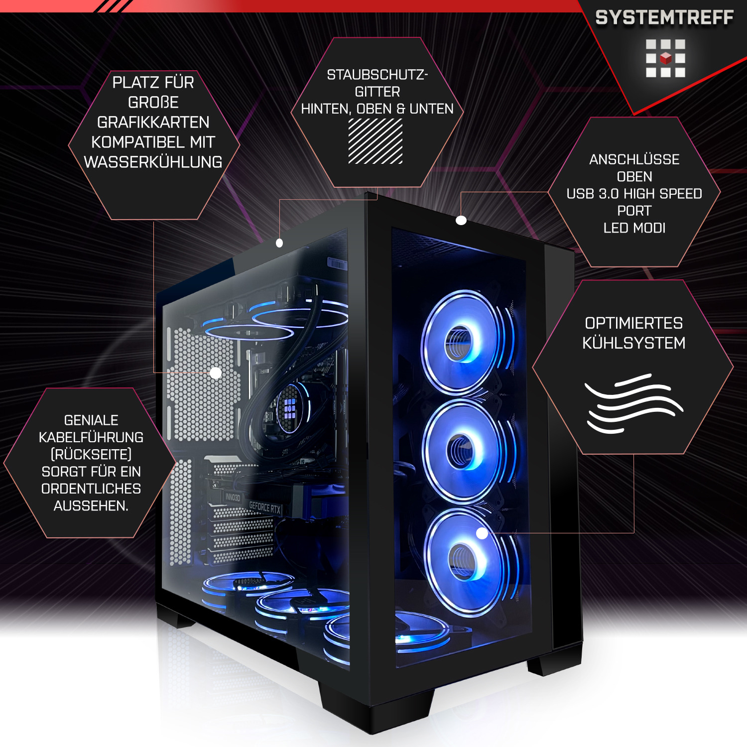 Pro, mit Prozessor, mSSD, Windows High-End GB XT AMD PC GB Core 11 Gaming Radeon™ 1000 6950 i9-13900KF, Intel i9 RAM, 32 SYSTEMTREFF RX Core™ Gaming Intel®