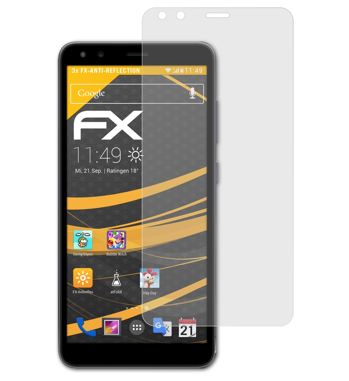 3x Displayschutz(für ATFOLIX C01 FX-Antireflex Nokia Plus)