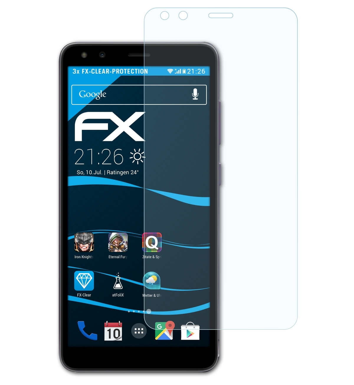 Nokia FX-Clear Displayschutz(für C01 Plus) ATFOLIX 3x