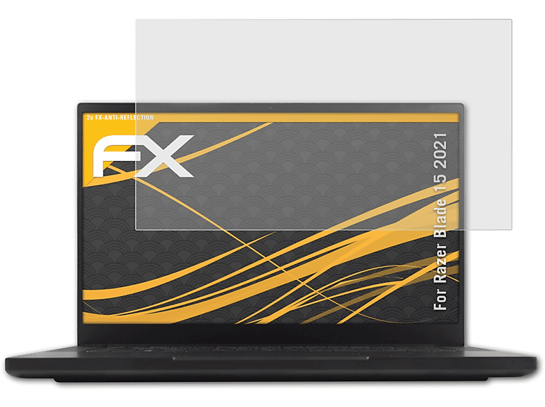 ATFOLIX 2x FX-Antireflex Displayschutz(für Razer Blade 15 (2021))