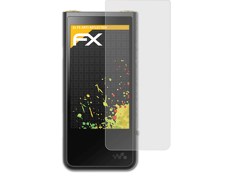 NW-ZX500) 3x Displayschutz(für Walkman ATFOLIX Sony FX-Antireflex