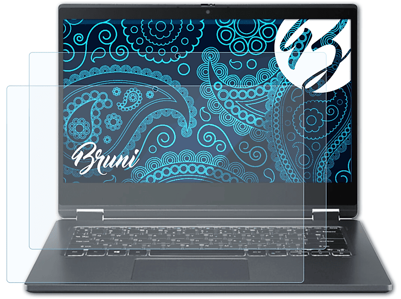 BRUNI 2x Basics-Clear Schutzfolie(für Acer TravelMate Spin P4)