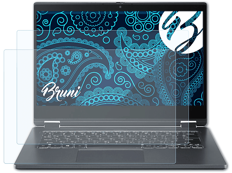 BRUNI 2x Basics-Clear Acer Schutzfolie(für P4) Spin TravelMate