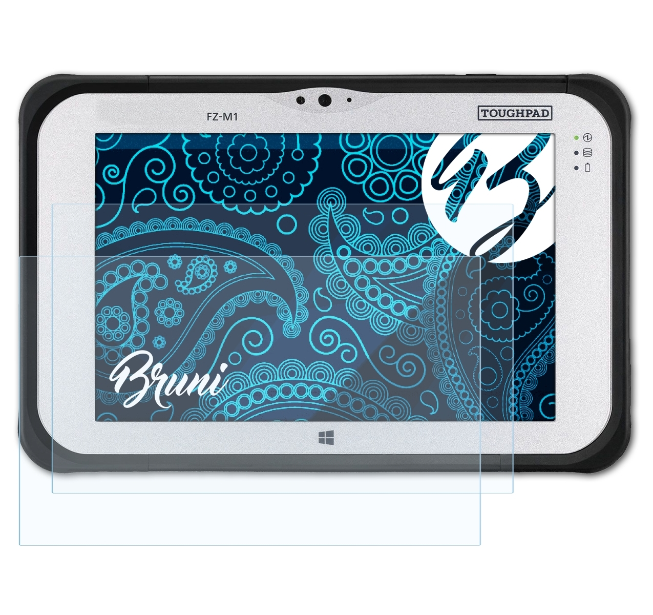 BRUNI 2x M1 Basics-Clear Standard) Schutzfolie(für Panasonic ToughBook