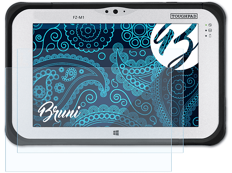 BRUNI 2x Basics-Clear Schutzfolie(für Panasonic ToughBook M1 Standard)