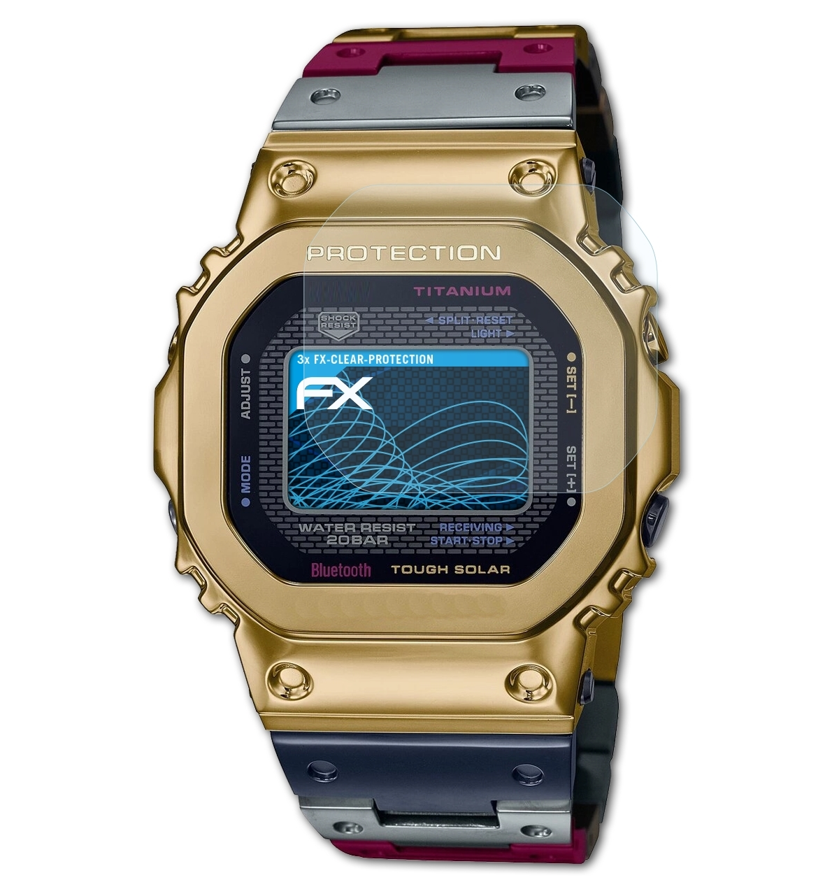 Casio 3x GMW-B5000TR-9ER) FX-Clear ATFOLIX Displayschutz(für