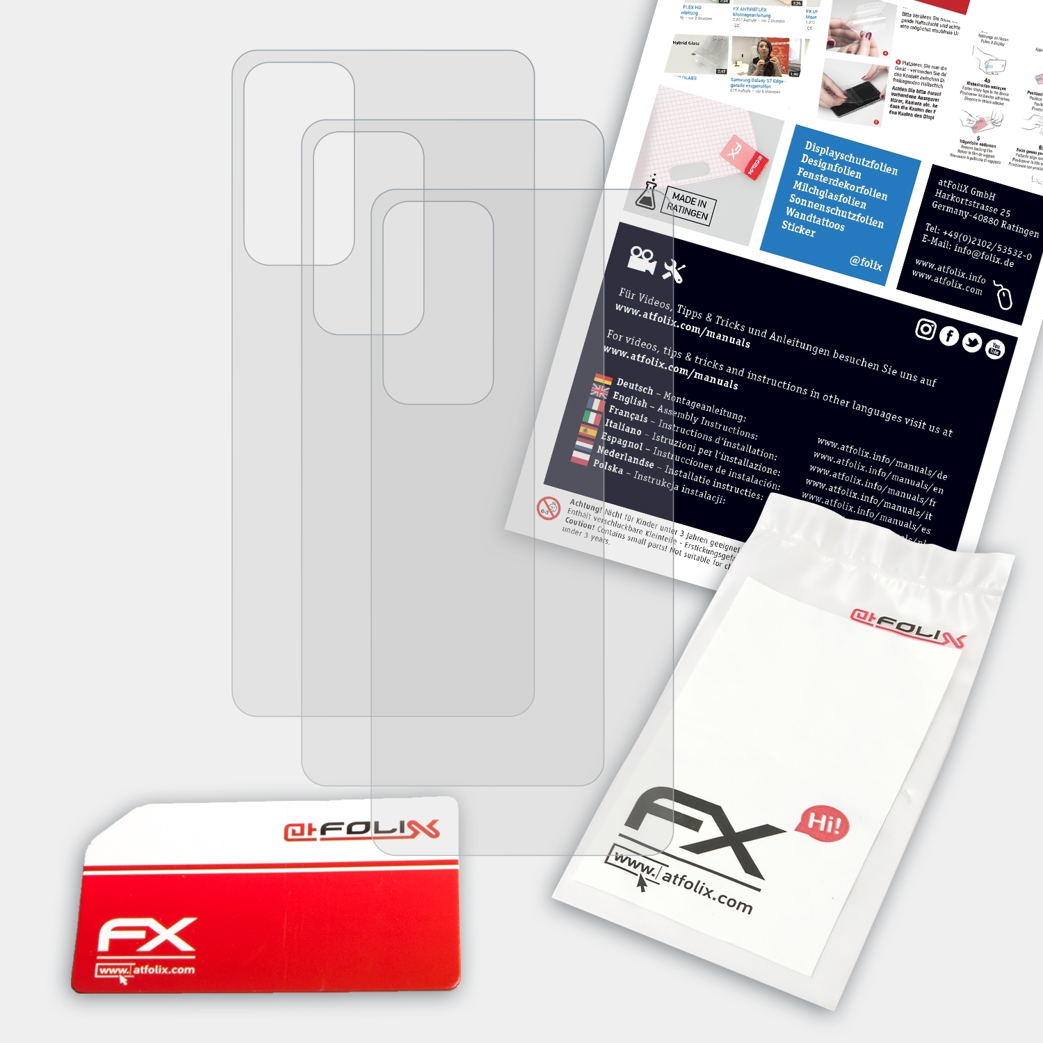 ATFOLIX 3x Displayschutz(für 20 Edge (Backcover)) FX-Antireflex Motorola