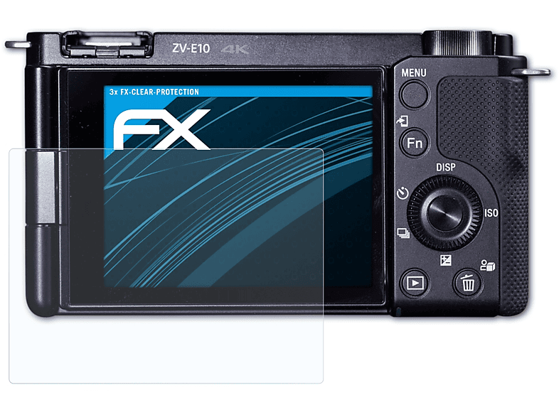 ATFOLIX 3x FX-Clear Displayschutz(für Sony ZV-E10)
