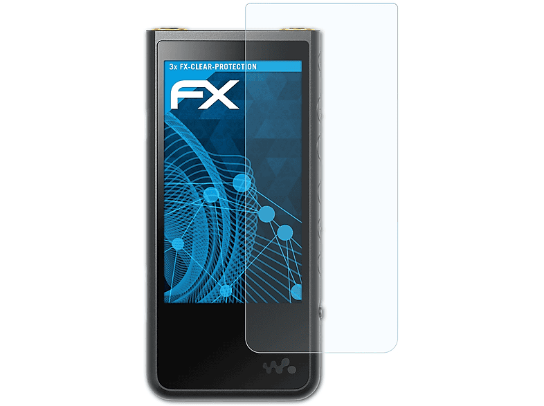 ATFOLIX 3x FX-Clear Displayschutz(für NW-ZX500) Walkman Sony