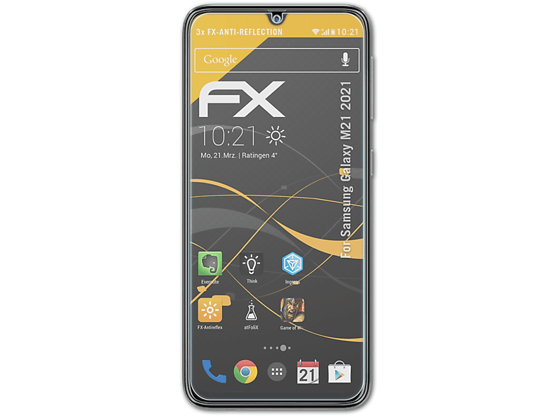ATFOLIX 3x FX-Antireflex Displayschutz(für Samsung Galaxy M21 (2021))