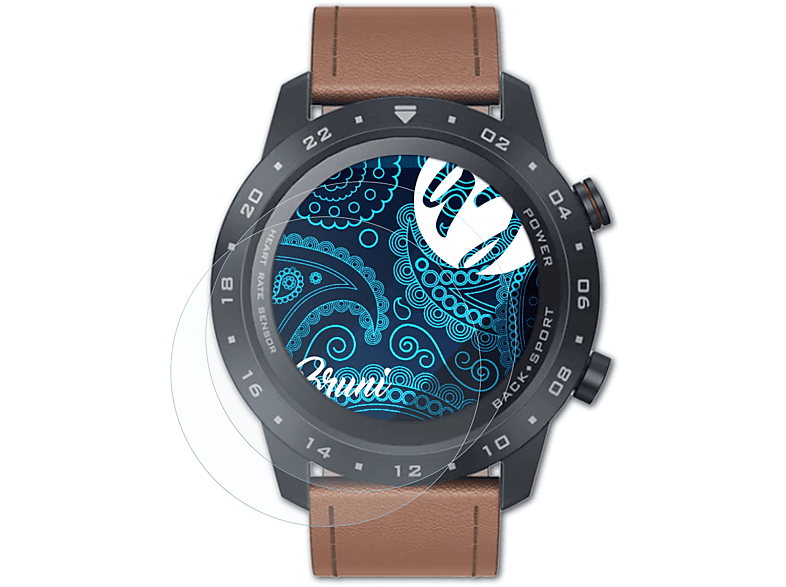 BRUNI 2x Basics-Clear Schutzfolie(für Zeblaze Neo 2) | Smartwatch Schutzfolien & Gläser
