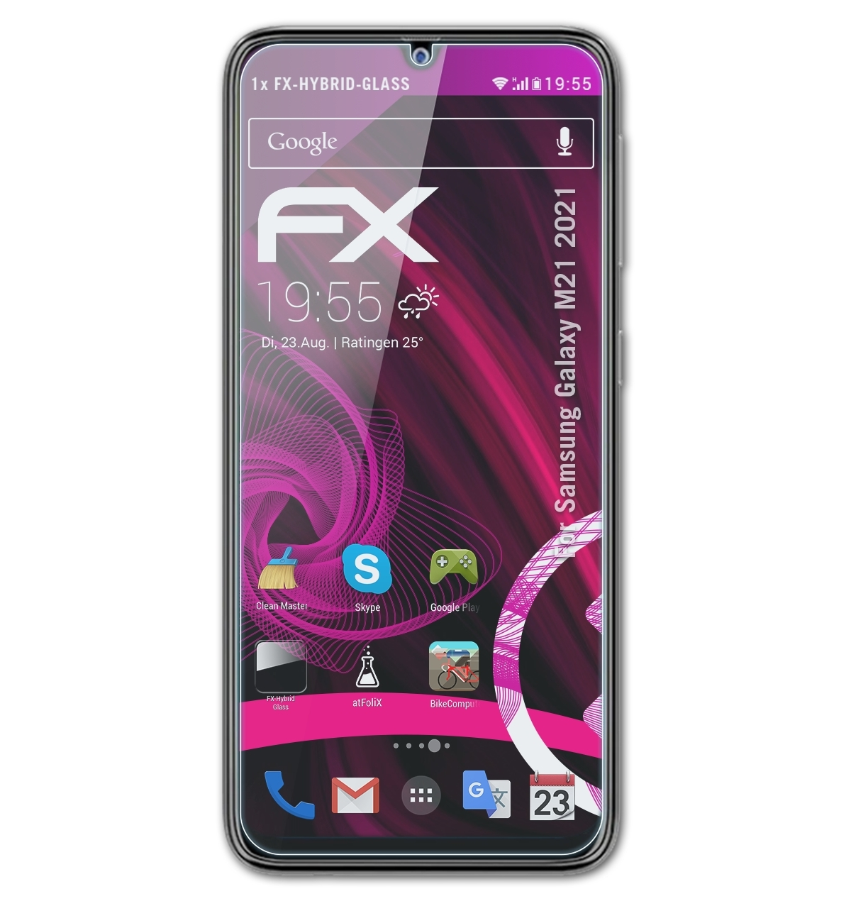 ATFOLIX FX-Hybrid-Glass Samsung Schutzglas(für (2021)) M21 Galaxy