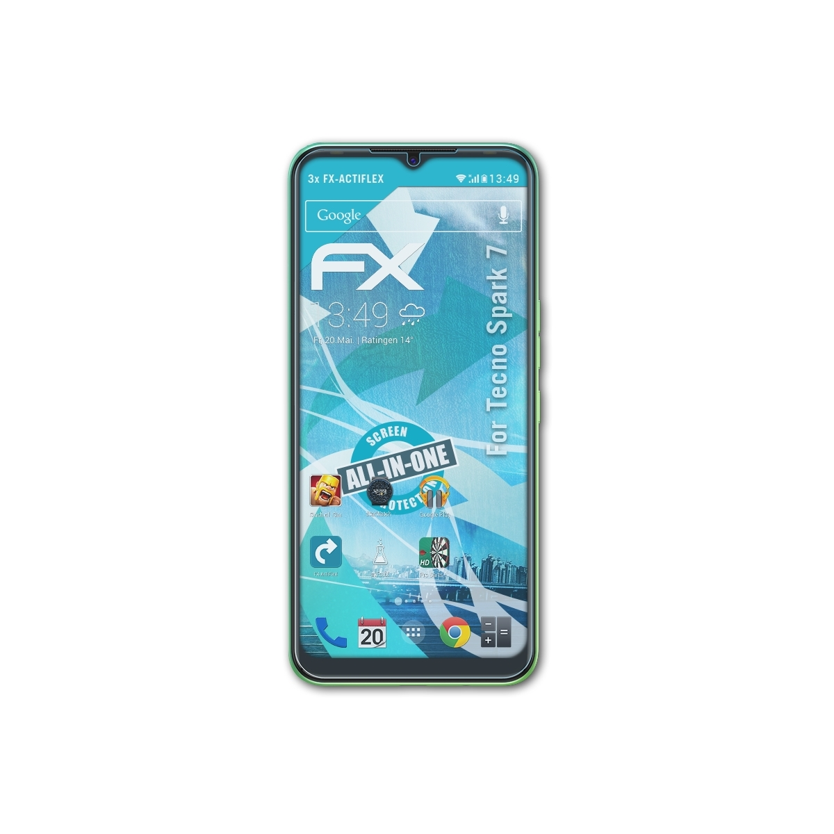 FX-ActiFleX ATFOLIX Tecno 3x 7) Displayschutz(für Spark