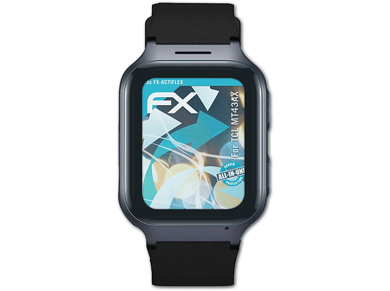 ATFOLIX 3x FX-ActiFleX Displayschutz(für TCL MT43AX) | Smartwatch Schutzfolien & Gläser