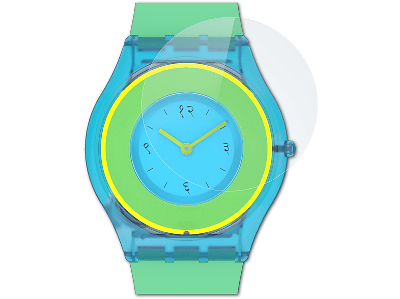 ATFOLIX FX-Hybrid-Glass Schutzglas(für Swatch Hara Green 01) | Smartwatch Schutzfolien & Gläser