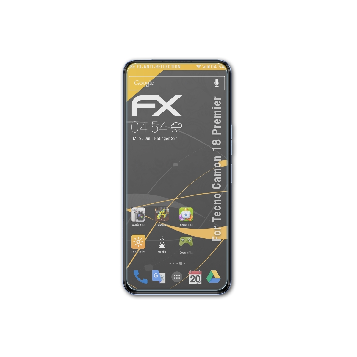 Camon ATFOLIX FX-Antireflex 3x 18 Premier) Tecno Displayschutz(für