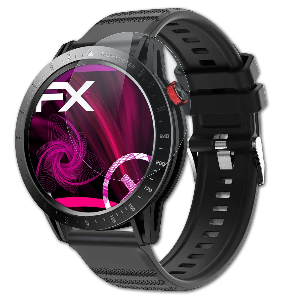 ATFOLIX FX-Hybrid-Glass Schutzglas(für mm) Voigoo 48 Watch
