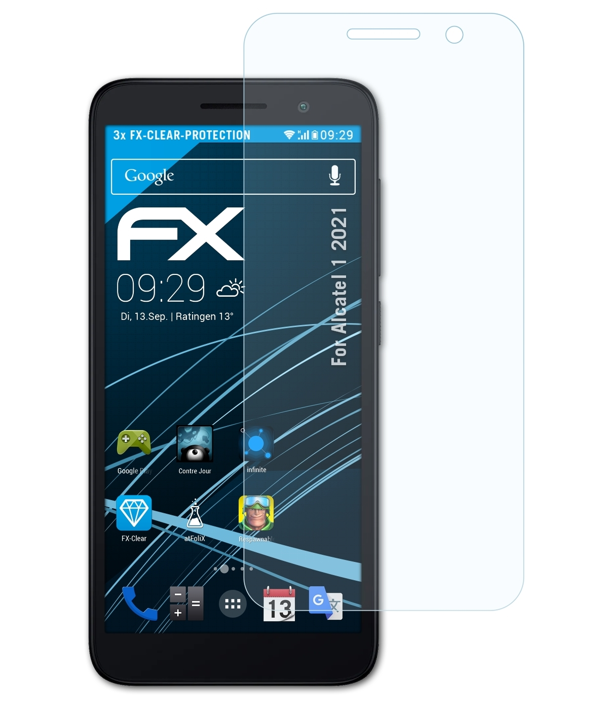 1 3x ATFOLIX Alcatel (2021)) FX-Clear Displayschutz(für