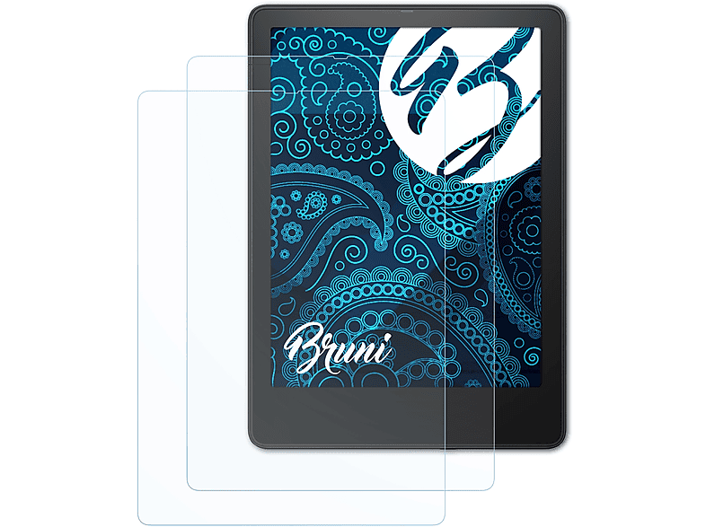BRUNI 2x Basics-Clear Schutzfolie(für Amazon Kindle Paperwhite Signature Edition (11 Gen. 2021))