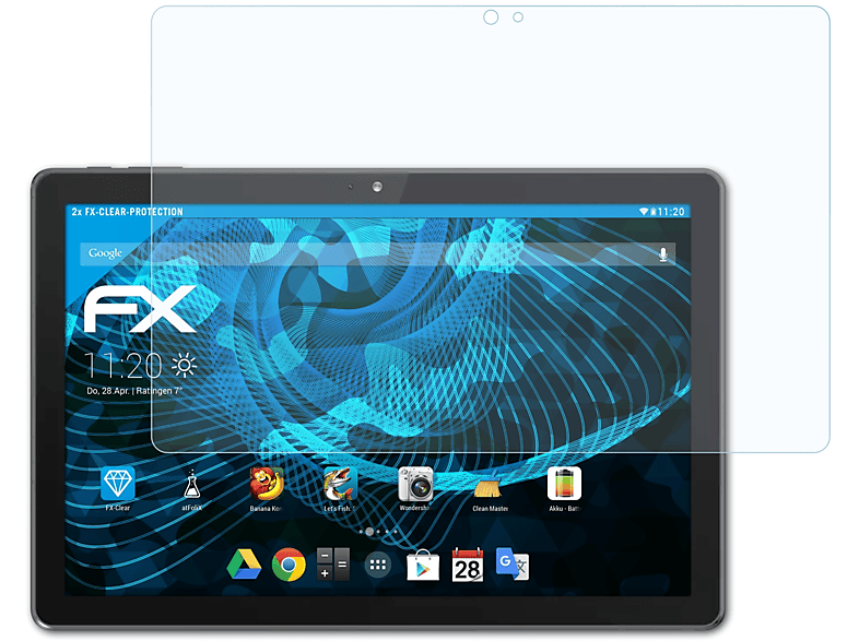 ATFOLIX 2x FX-Clear Displayschutz(für Peaq PET 100-H232V)