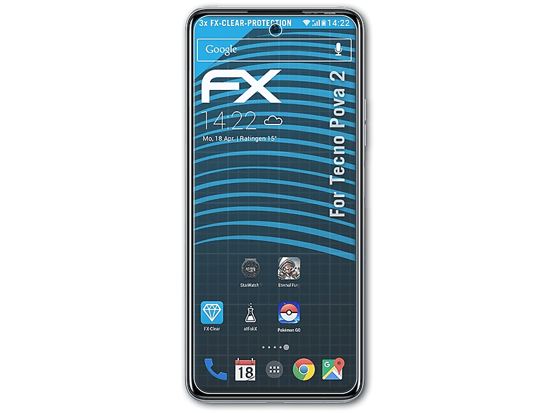 ATFOLIX 3x FX-Clear Displayschutz(für 2) Tecno Pova