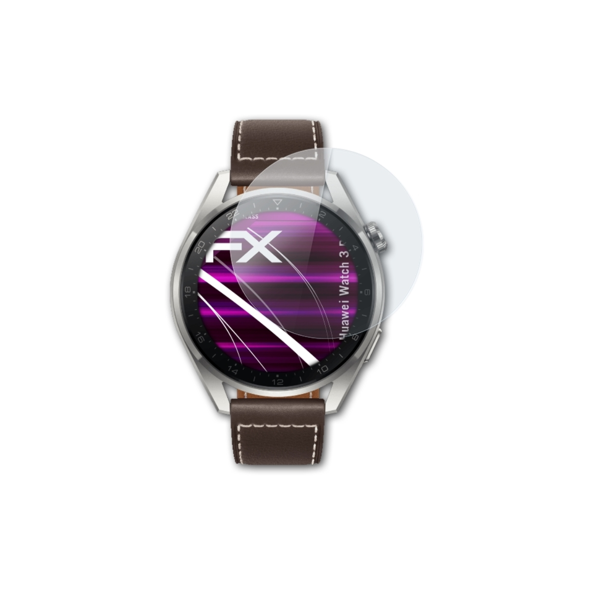3 Schutzglas(für Huawei FX-Hybrid-Glass Watch ATFOLIX Pro)