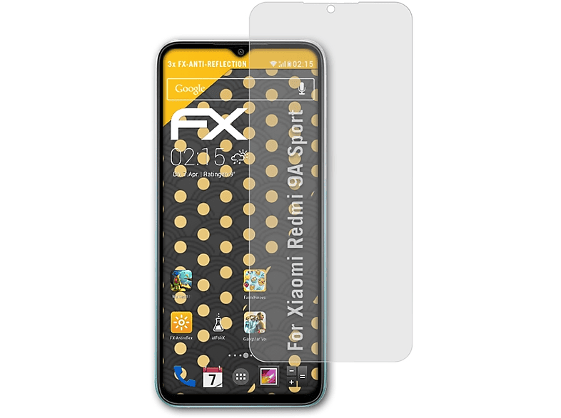 ATFOLIX 3x FX-Antireflex Displayschutz(für Xiaomi Redmi 9A Sport)