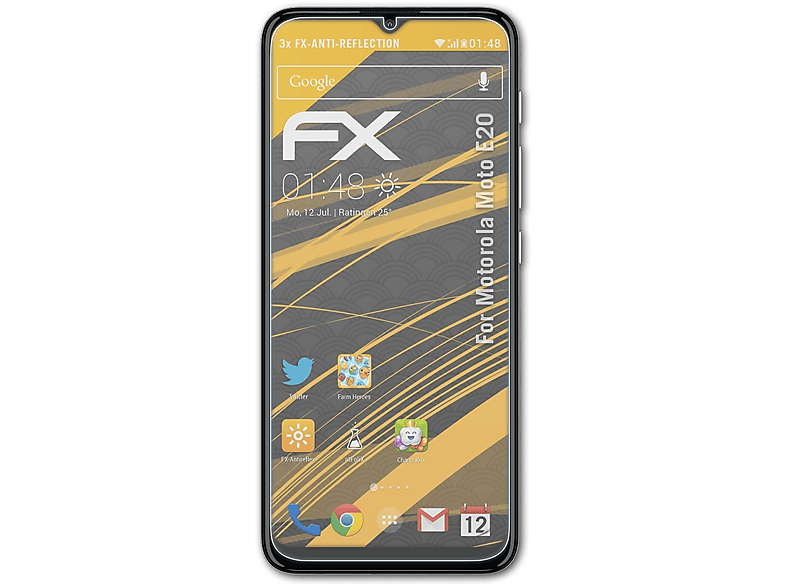 Moto Displayschutz(für FX-Antireflex Motorola E20) 3x ATFOLIX