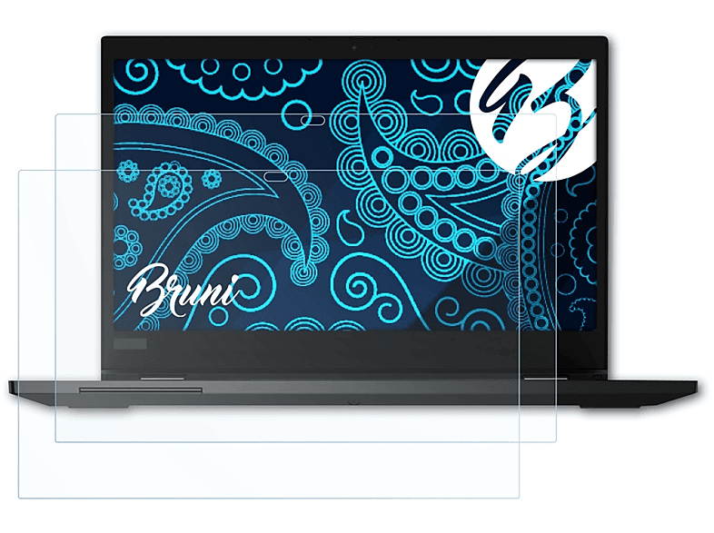 BRUNI 2x Basics-Clear Schutzfolie(für Lenovo ThinkPad L13 Yoga (Gen 2))