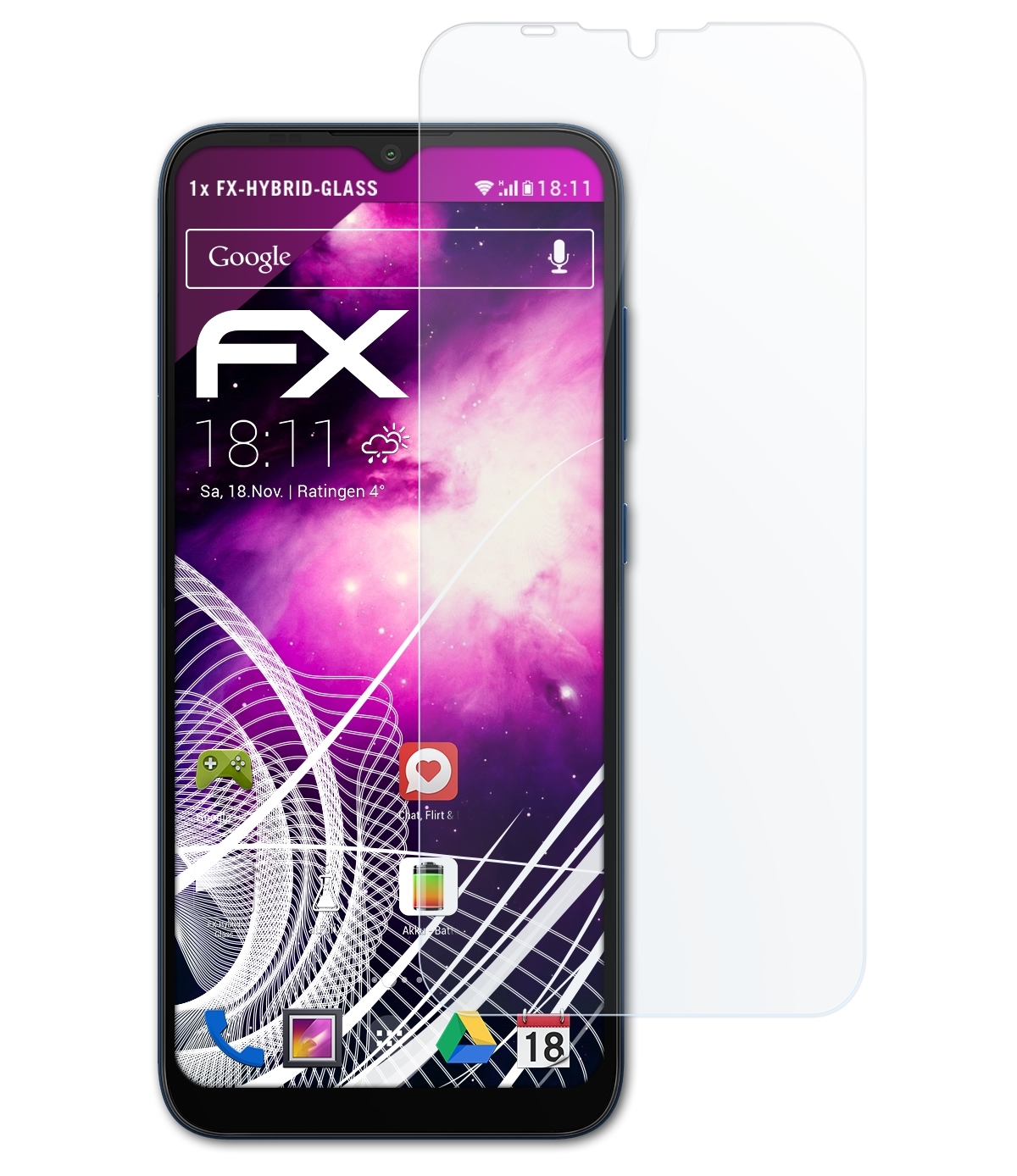 ATFOLIX Schutzglas(für Plus) Nokia C20 FX-Hybrid-Glass