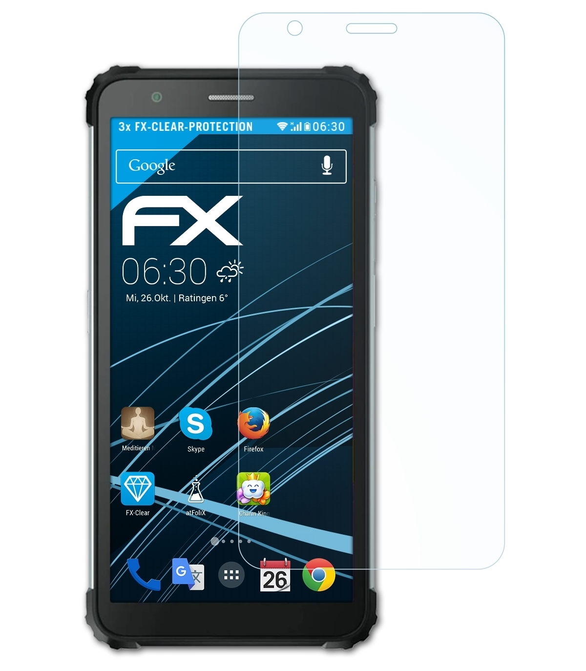 ATFOLIX 3x FX-Clear Displayschutz(für Blackview Pro) BV6600