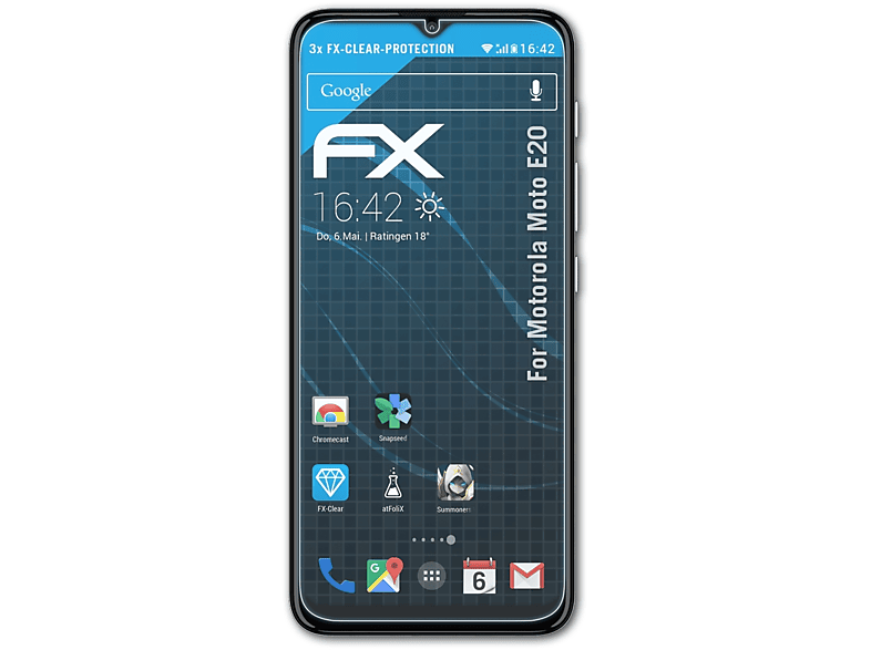 ATFOLIX 3x FX-Clear Displayschutz(für Motorola Moto E20)