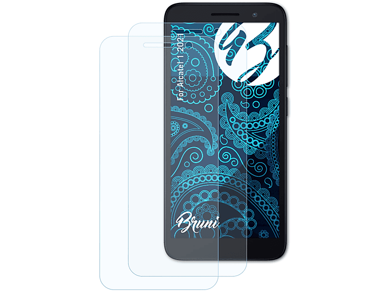 BRUNI 2x Basics-Clear Schutzfolie(für Alcatel 1 (2021))