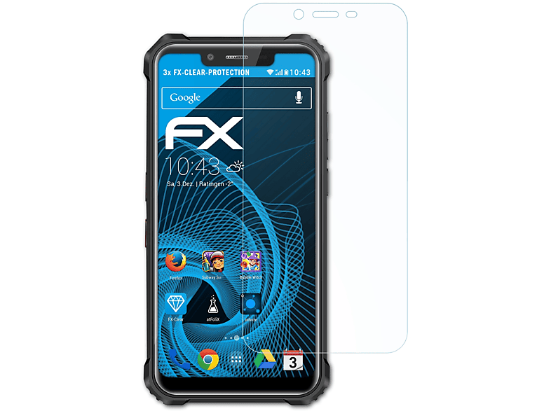 ATFOLIX 3x FX-Clear Displayschutz(für Oukitel WP9)