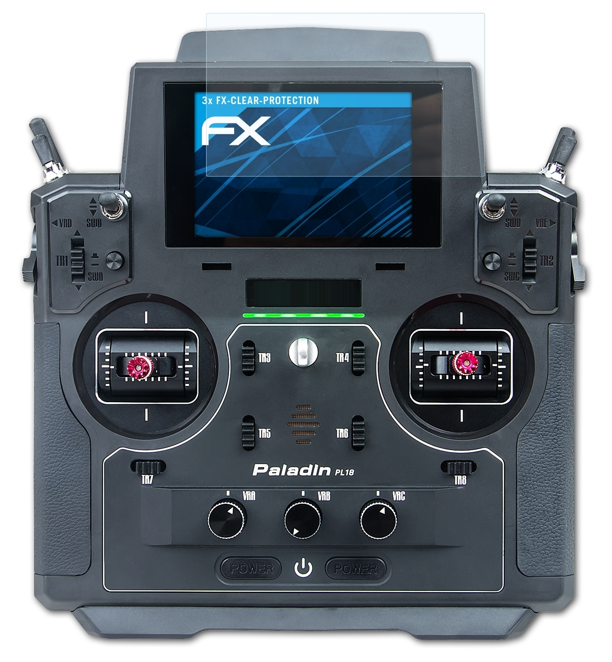 3x FlySky FS-PL18) ATFOLIX FX-Clear Displayschutz(für