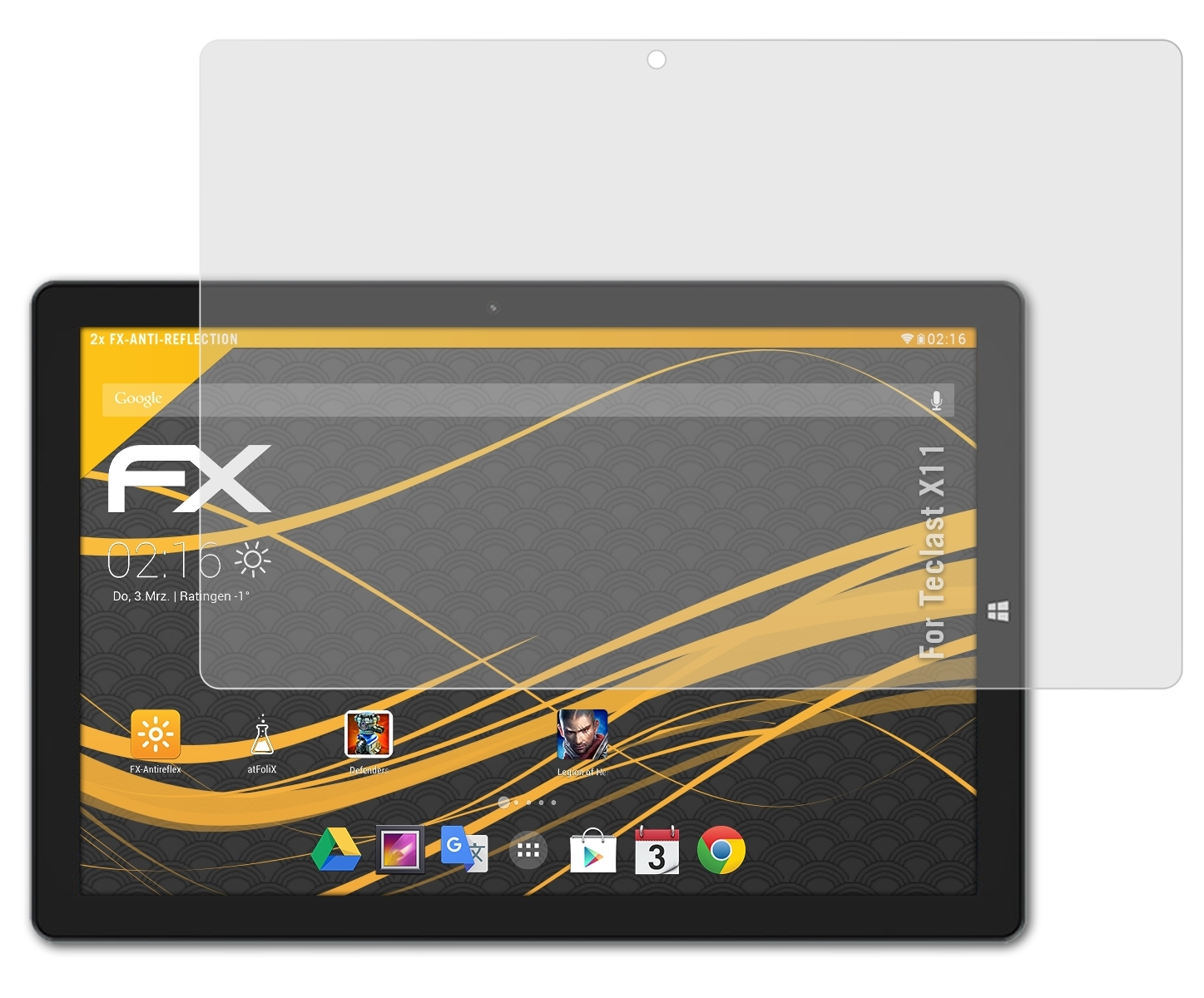 FX-Antireflex ATFOLIX Displayschutz(für Teclast X11) 2x