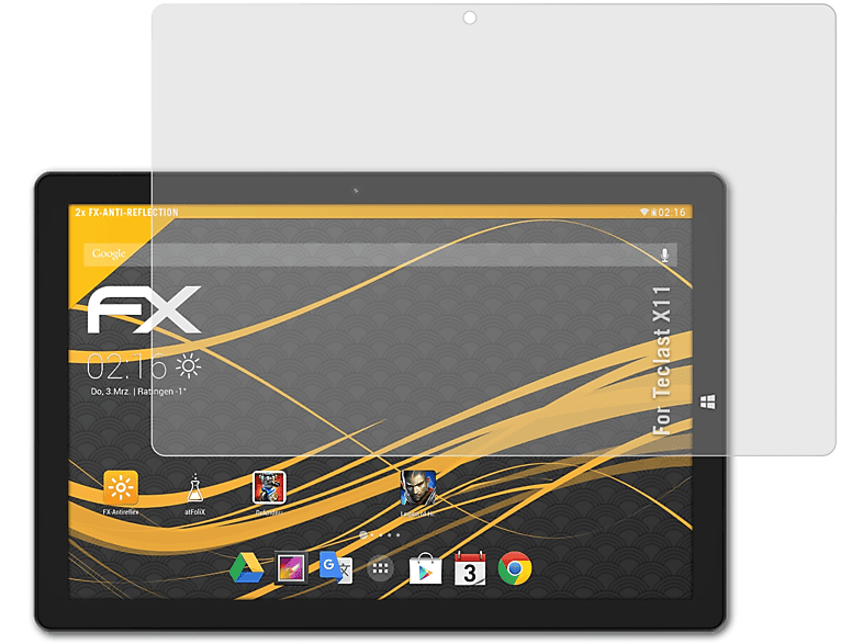 ATFOLIX 2x FX-Antireflex Displayschutz(für Teclast X11)