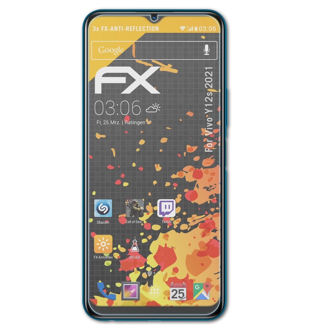 FX-Antireflex Vivo Displayschutz(für ATFOLIX (2021)) 3x Y12s