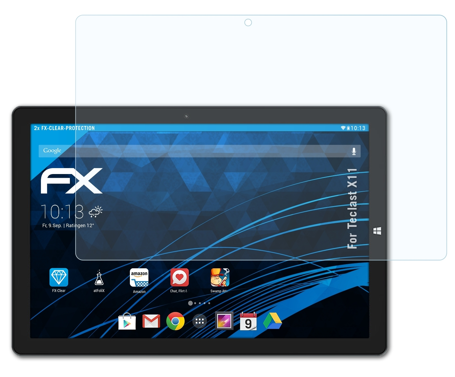 Teclast 2x X11) FX-Clear ATFOLIX Displayschutz(für