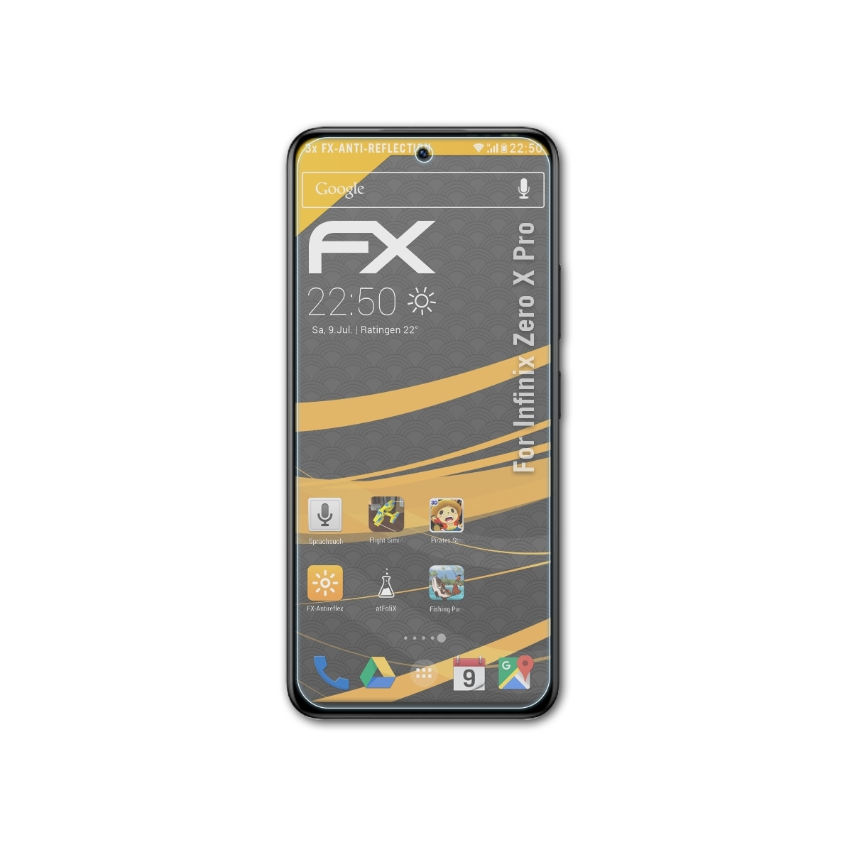 Pro) Zero 3x Displayschutz(für ATFOLIX Infinix FX-Antireflex X