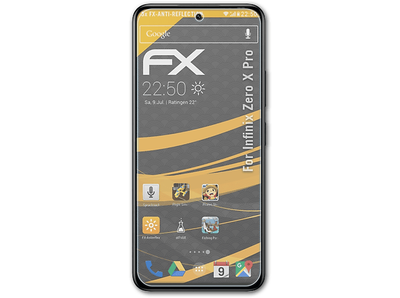 X Zero ATFOLIX Pro) Infinix 3x FX-Antireflex Displayschutz(für