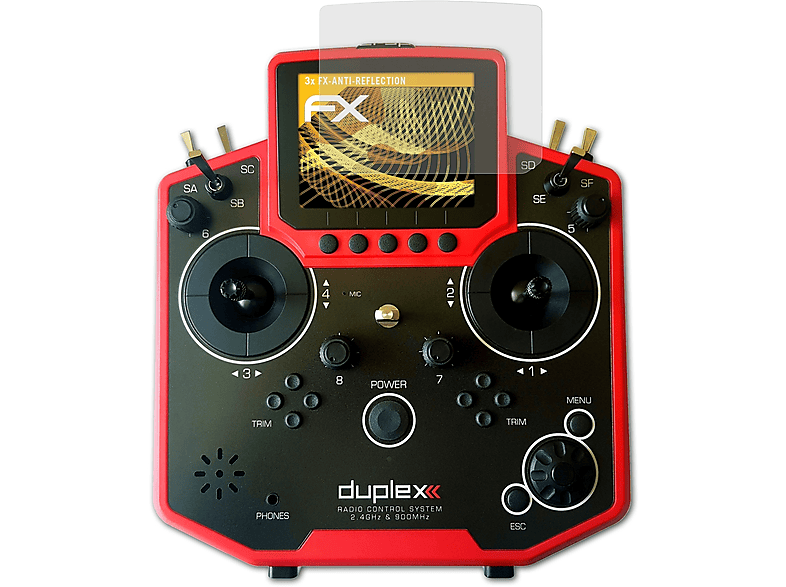 ATFOLIX 3x FX-Antireflex Displayschutz(für Jeti Transmitter Duplex DS-12)