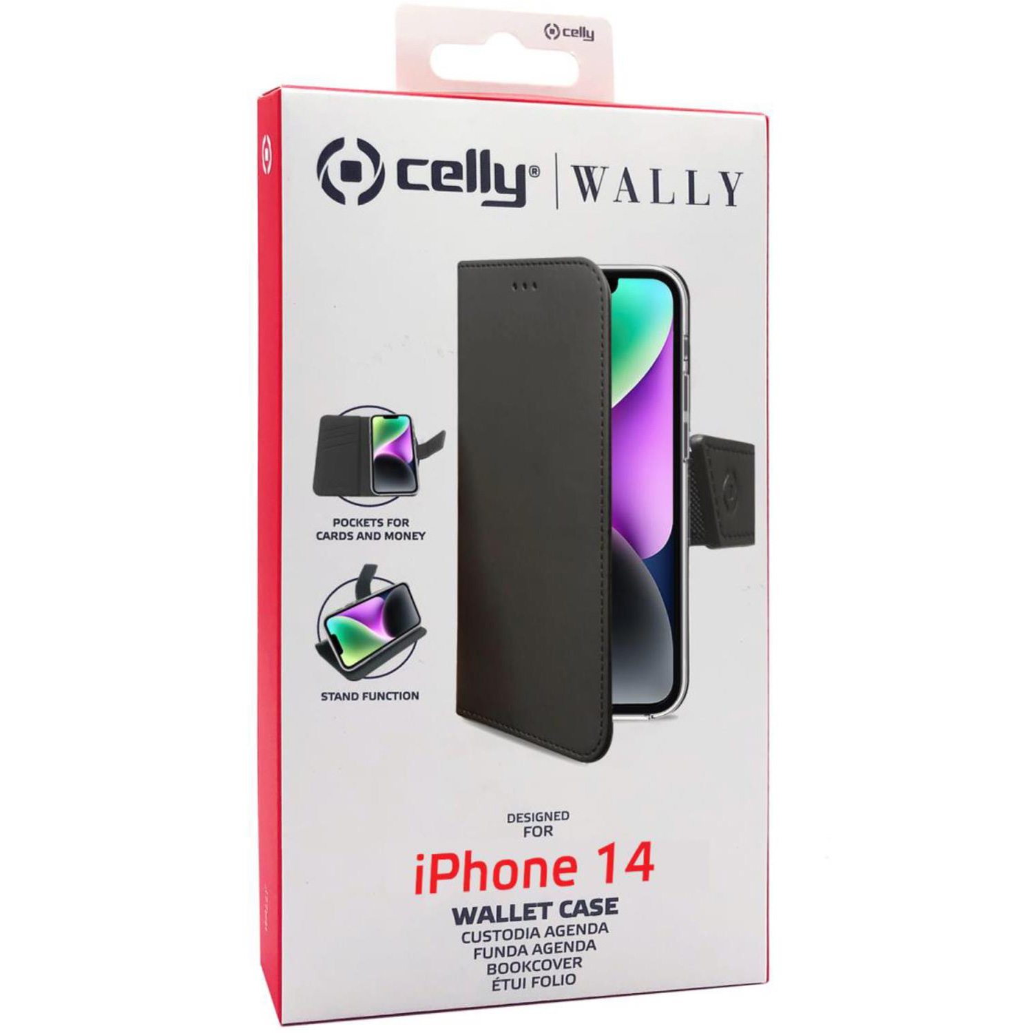 CELLY WALLY CASE IPHONE 14 BLACK Custodie per Apple (brand) iPhone 14, Black