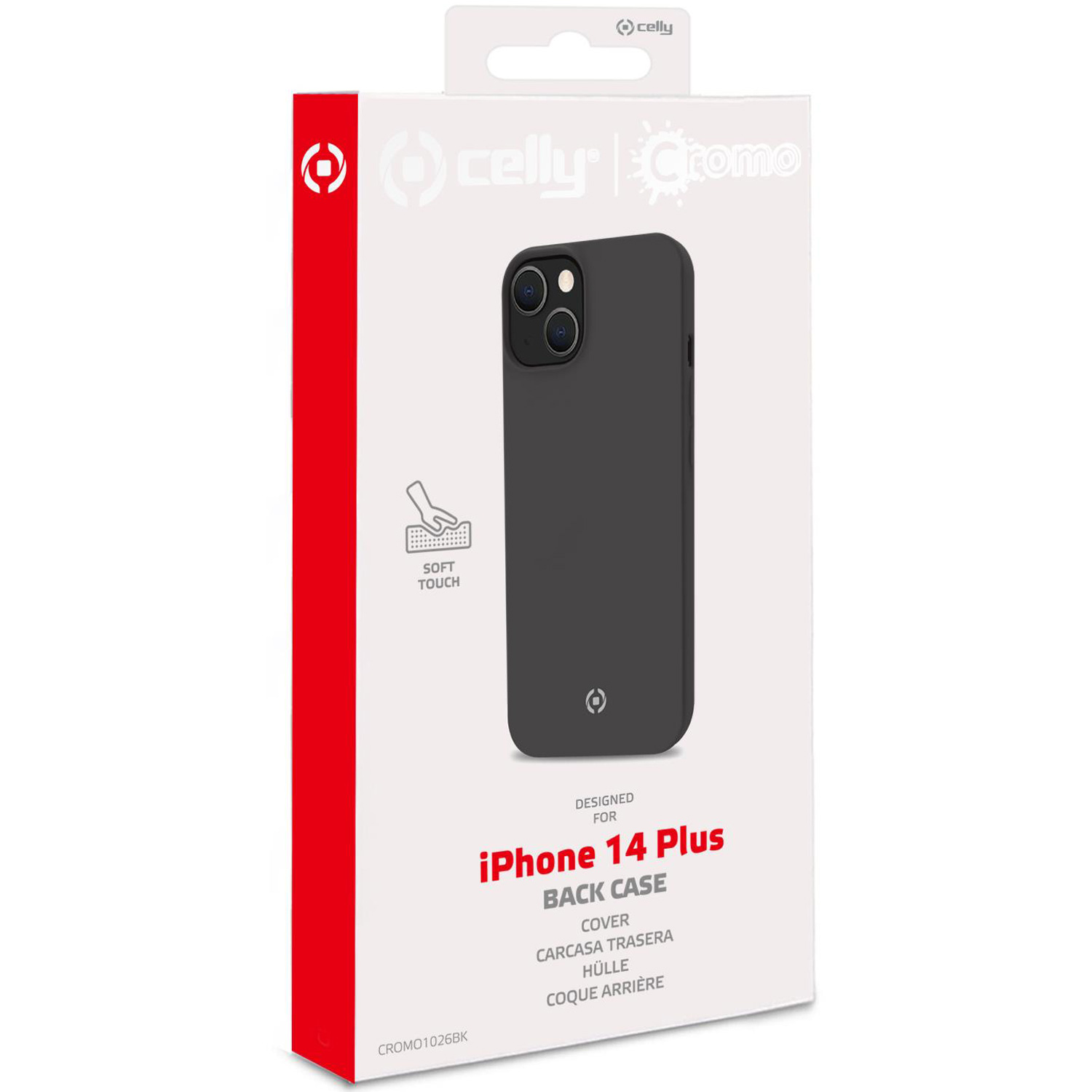 Apple, 14 iPhone Plus iPhone Schwarz, CELLY Plus, Gummihülle Backcover, Cromo 14 Schwarz Weiche