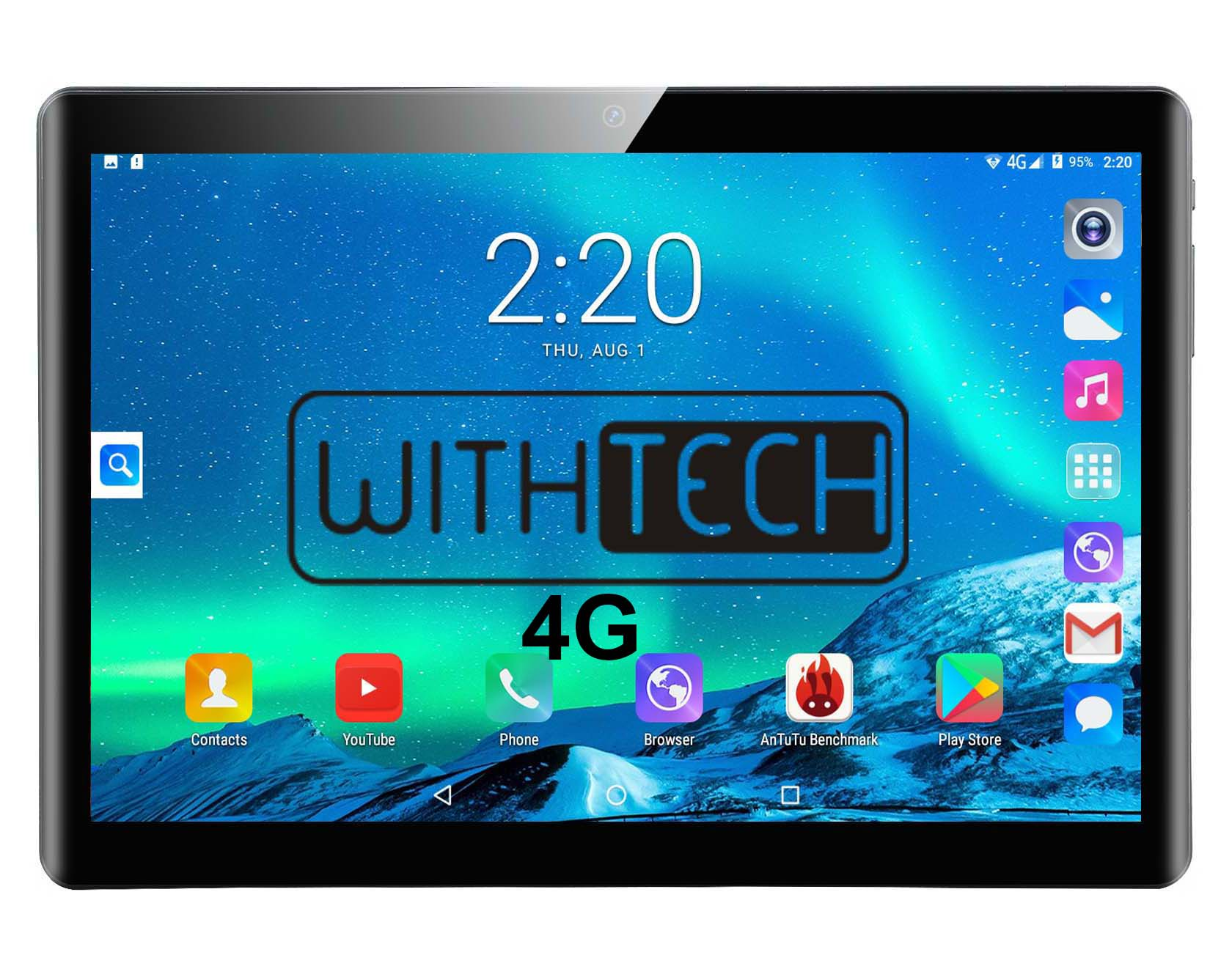 Tablet - CIS Edison VI WITHTECH, 64 GB, Negro, 10,1 ", 6 GB, Mediatek Deca core, Android 10