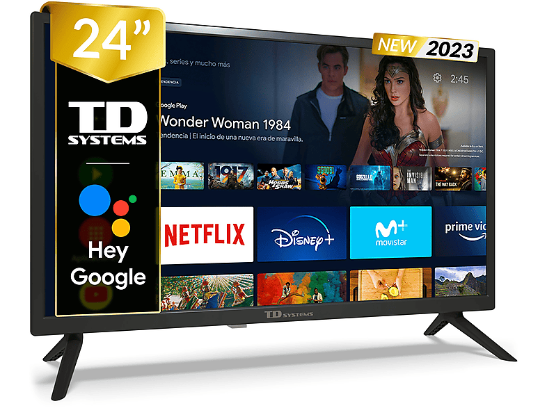 TV LED 24" PRIME24X14S Hey Google TD SYSTEMS, HD, Arm Cortex A55x4