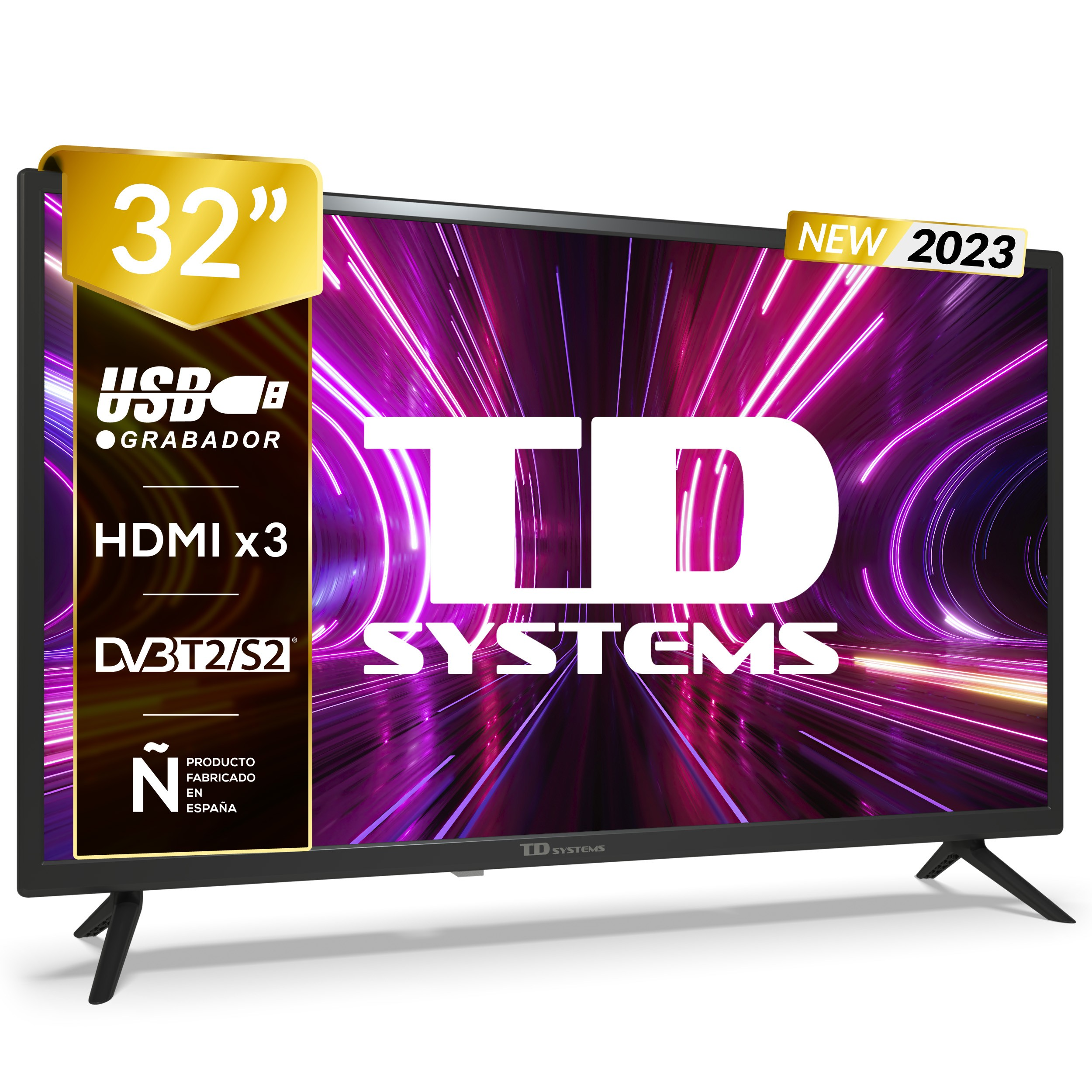 Td Systems Televisores 32 pulgadas led hd usb grabador reproductor sintonizador digital dvbt2cs2 prime32x14h dvbt2 h.265sí